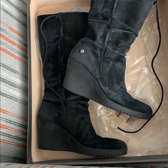 UGG Shoes - UGG Elsey wedge boot black size 8